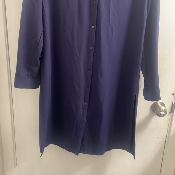 Grace Elements navy blue long button down, size large - Picture 3 of 6